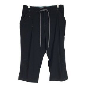 NOVARA - WOMEN'S MEDIUM - BLACK NYLON BLEND PADDED CYCLING CAPRI'S